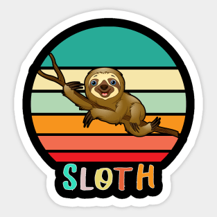 Vintage Retro Sloth Sticker